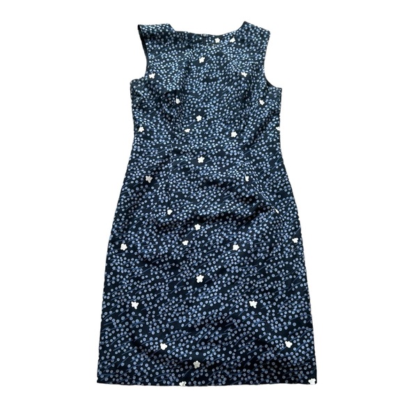 Marimekko blue ditsy floral sleeveless shift dress size 38/small bohemian career - Picture 7 of 10
